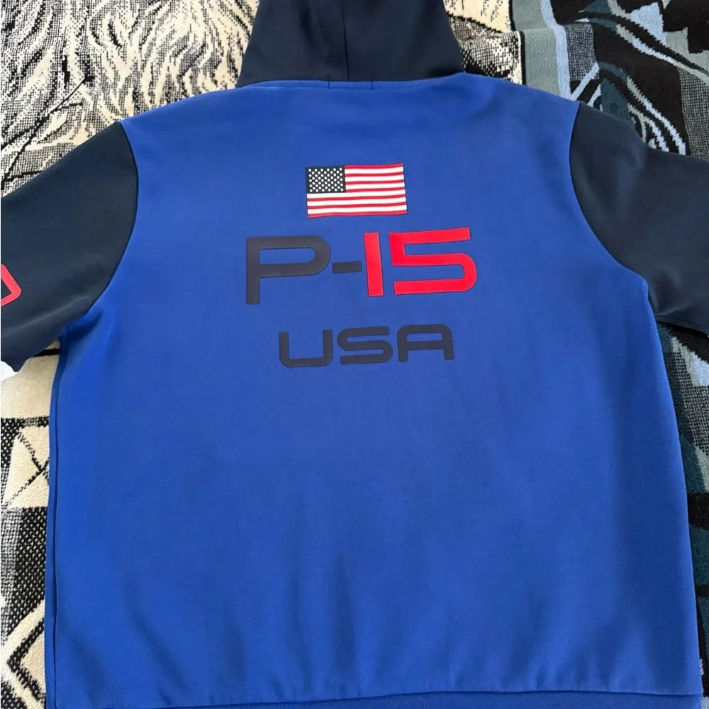 Polo Ralph Lauren Double Knit P-15 Offshore Sailing Team Multi-Blue/White Hoodie